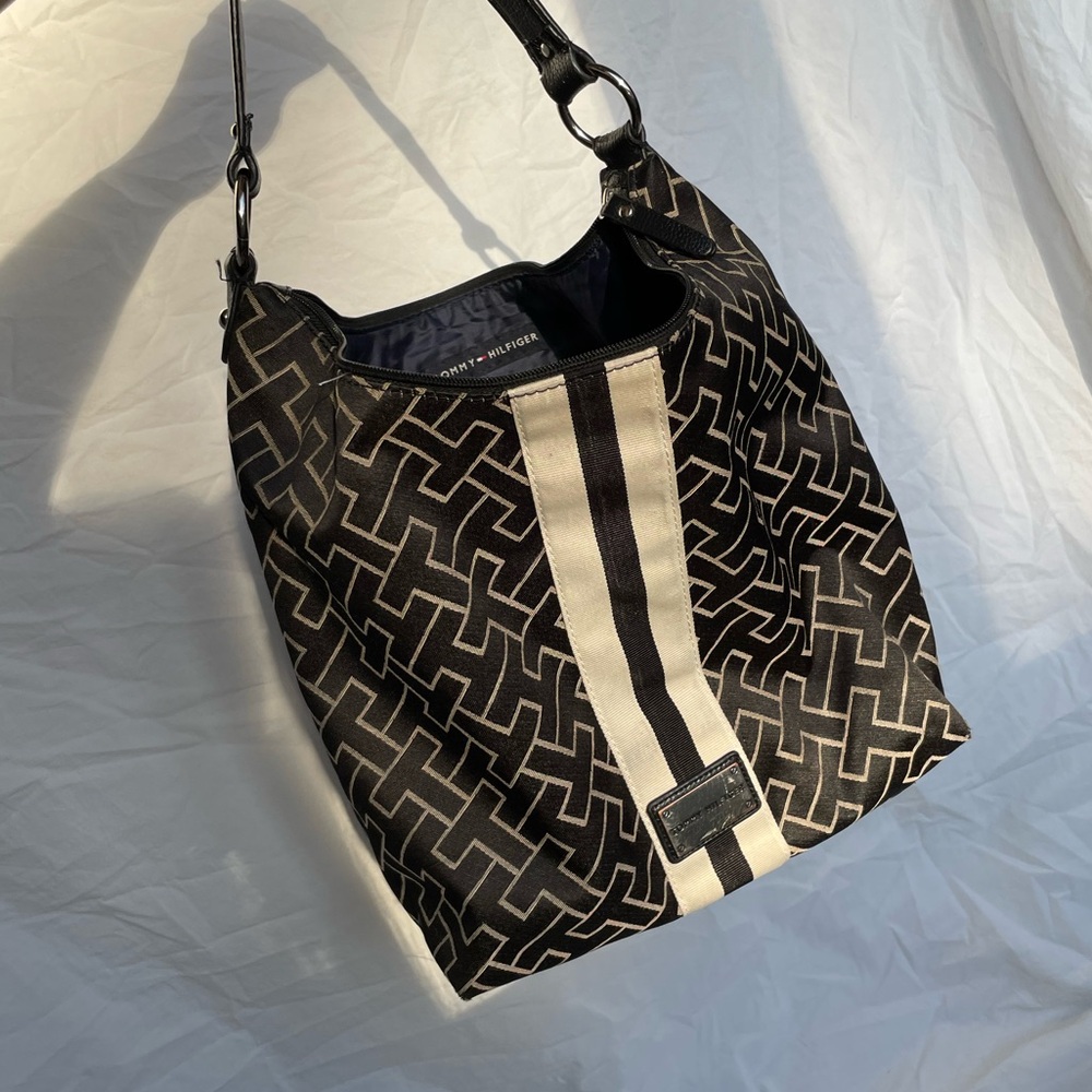 Tommy Hilfiger Black and White Patterned Bag